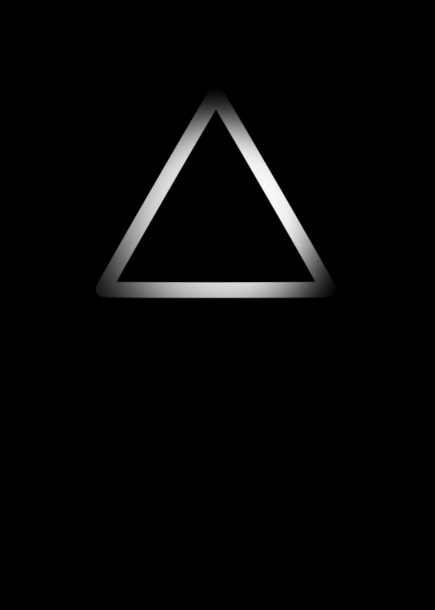 Faded white triangle on a black background