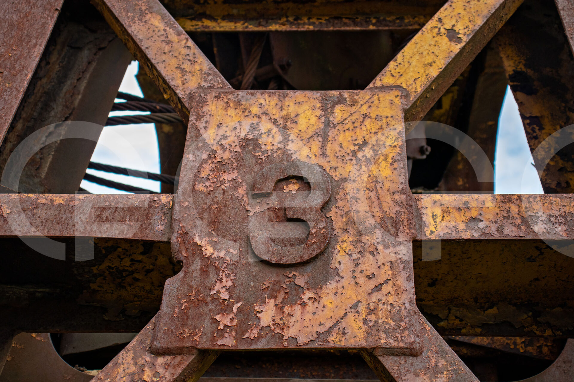 large rusting iron structure