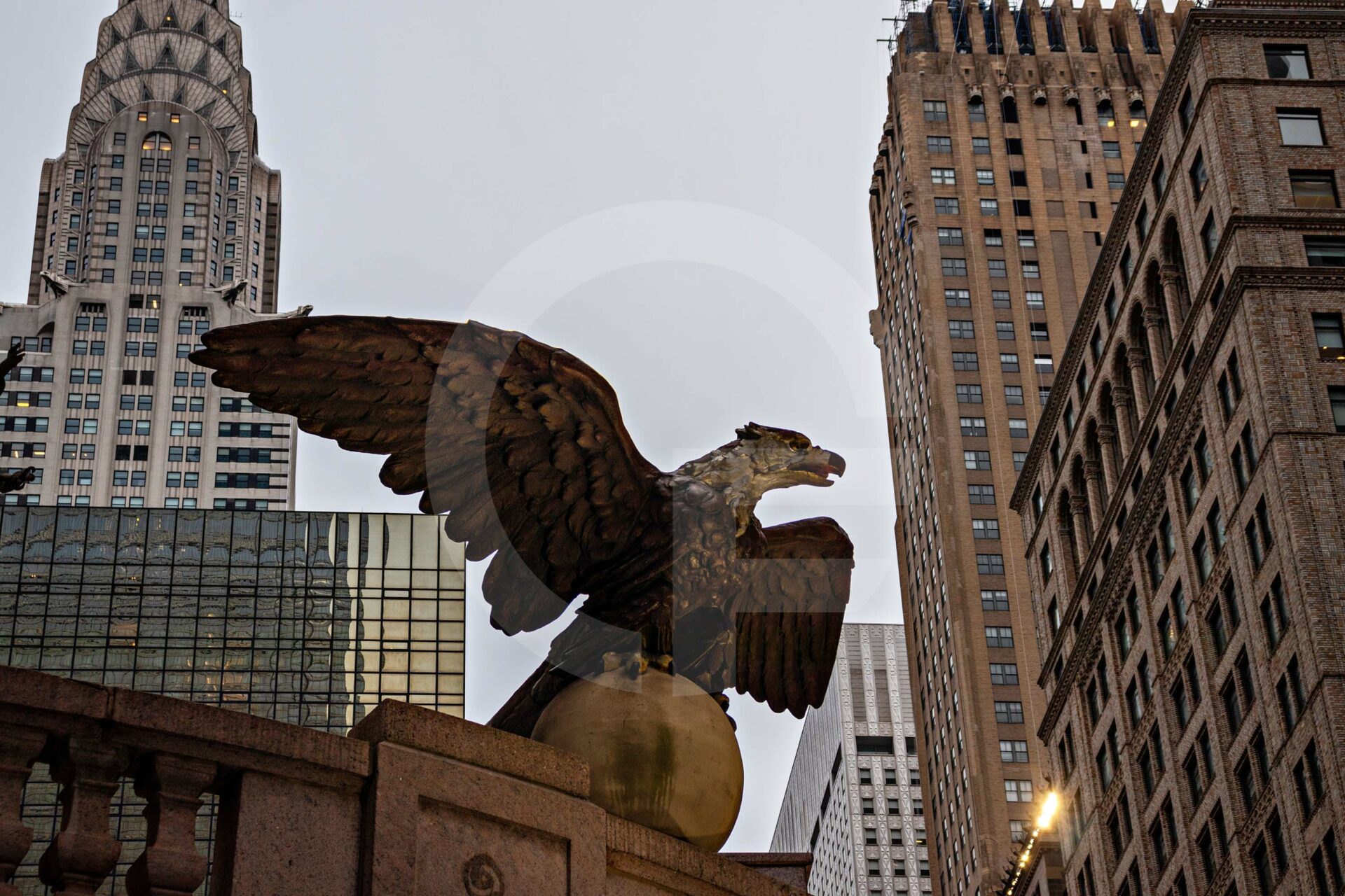 eagle statue in a city